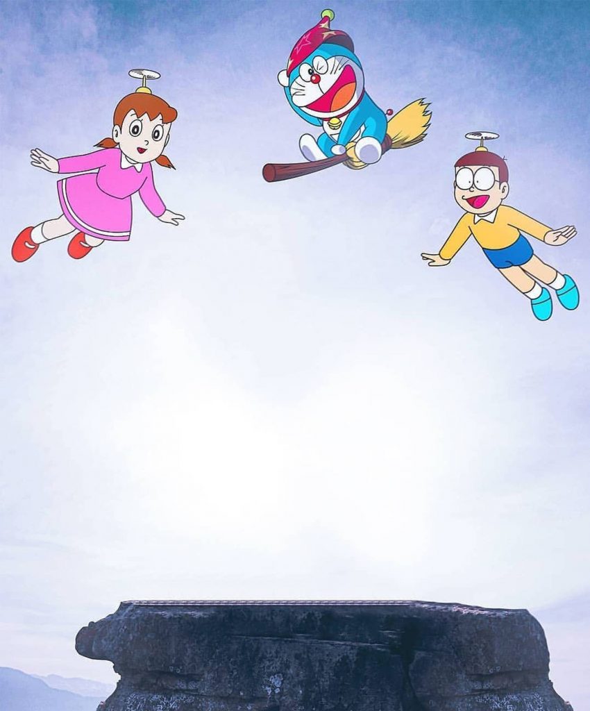 Doraemon photo editing CB background free stock Image