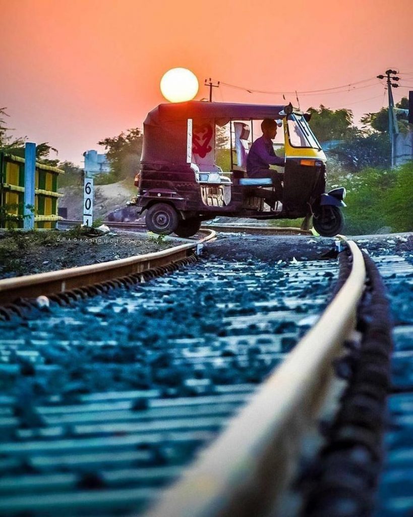 Railway Line Blur PicsArt Background Free Stock Image 
